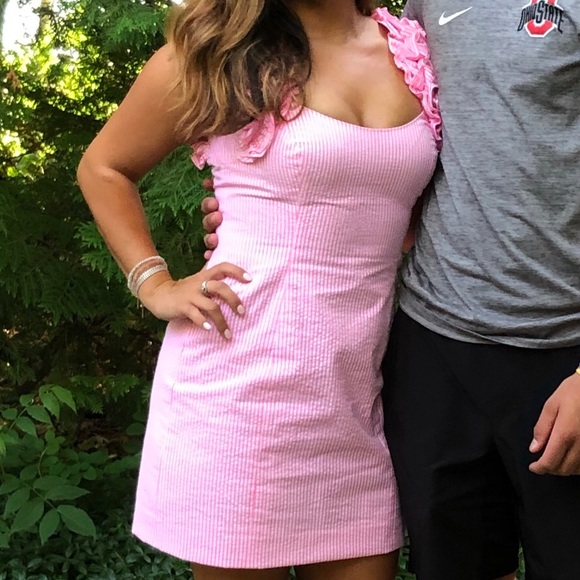 Lilly Pulitzer Dresses & Skirts - Lily Pulitzer Devina Pink Seersucker Dress